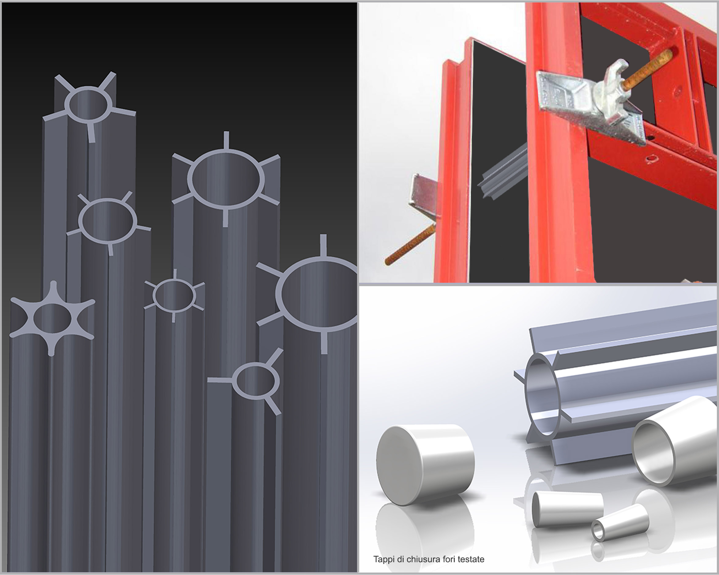 Star-shaped spacers profiles for formworks