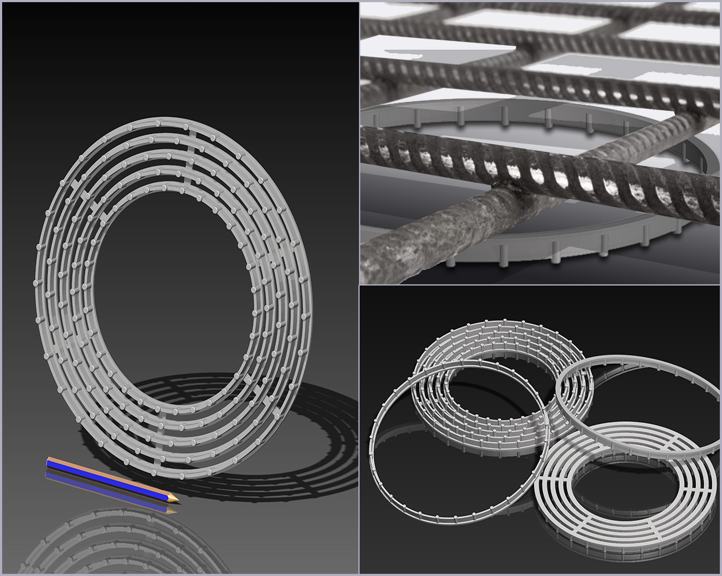 Round spacers for horizontal scaffolds support