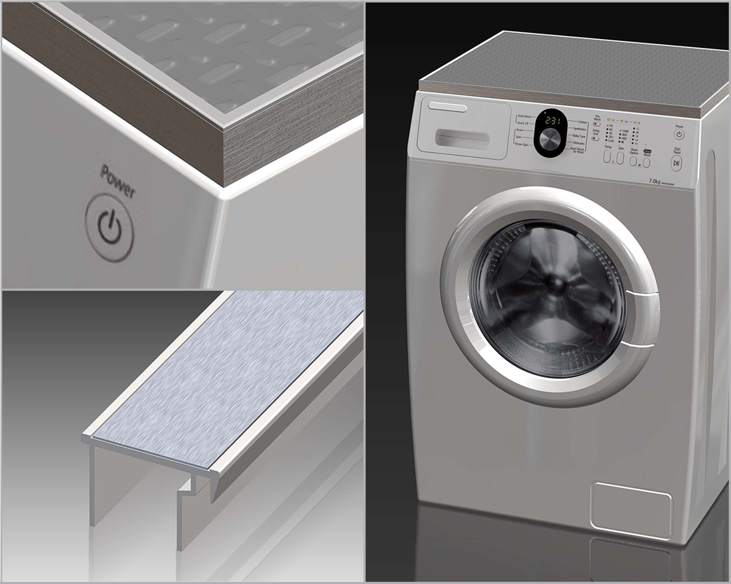 Profiles with coextruded aluminium insert