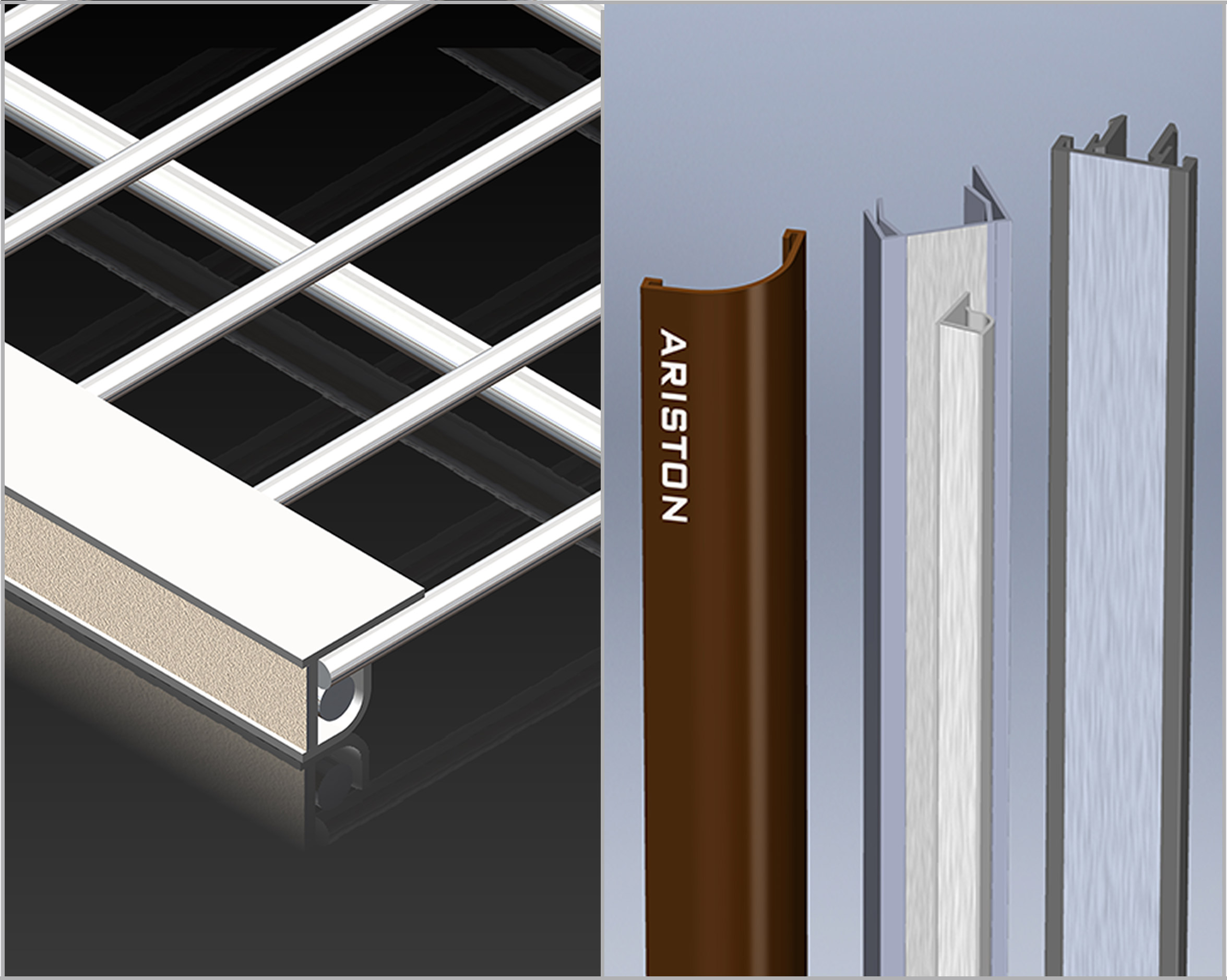 Profiles with coextruded aluminium insert