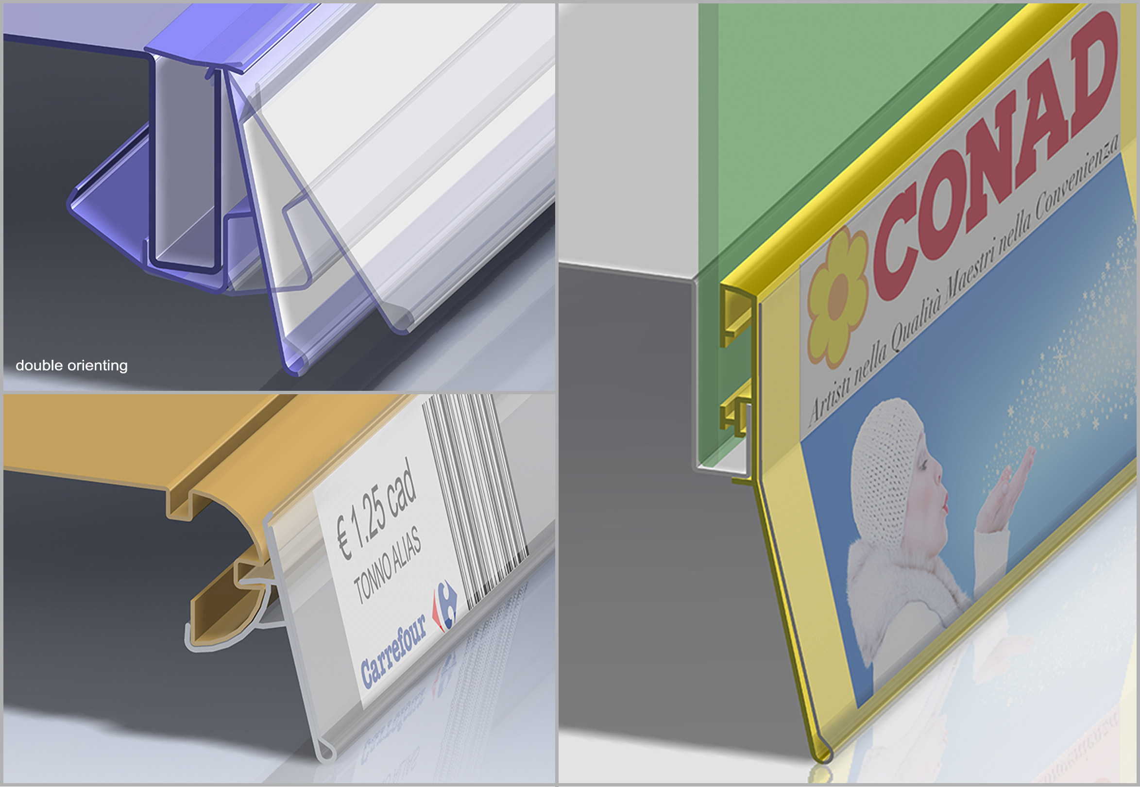 Display and price label holders profiles