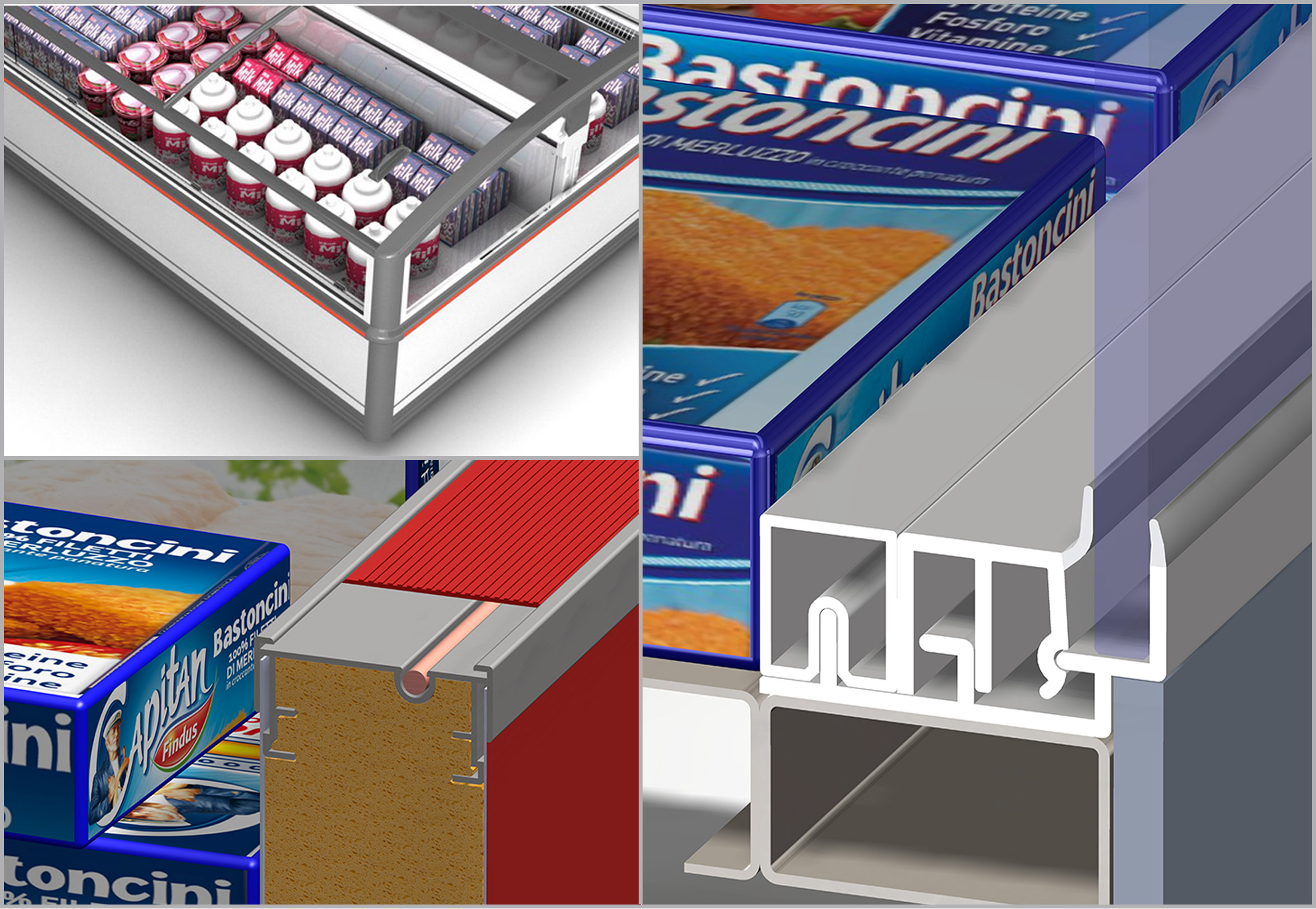 Profili per isole espositive refrigerate
