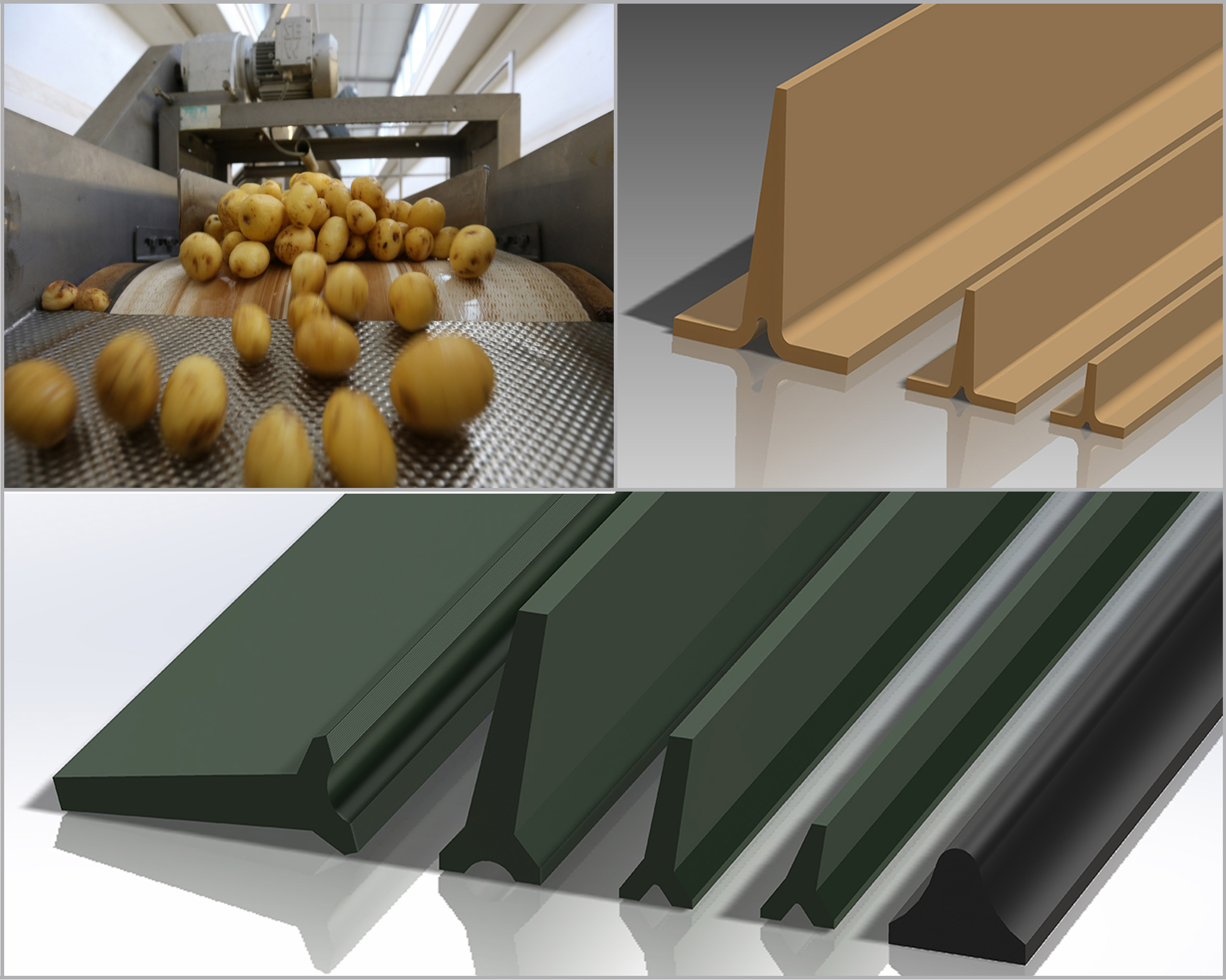 Profiles for farming belt conveyors