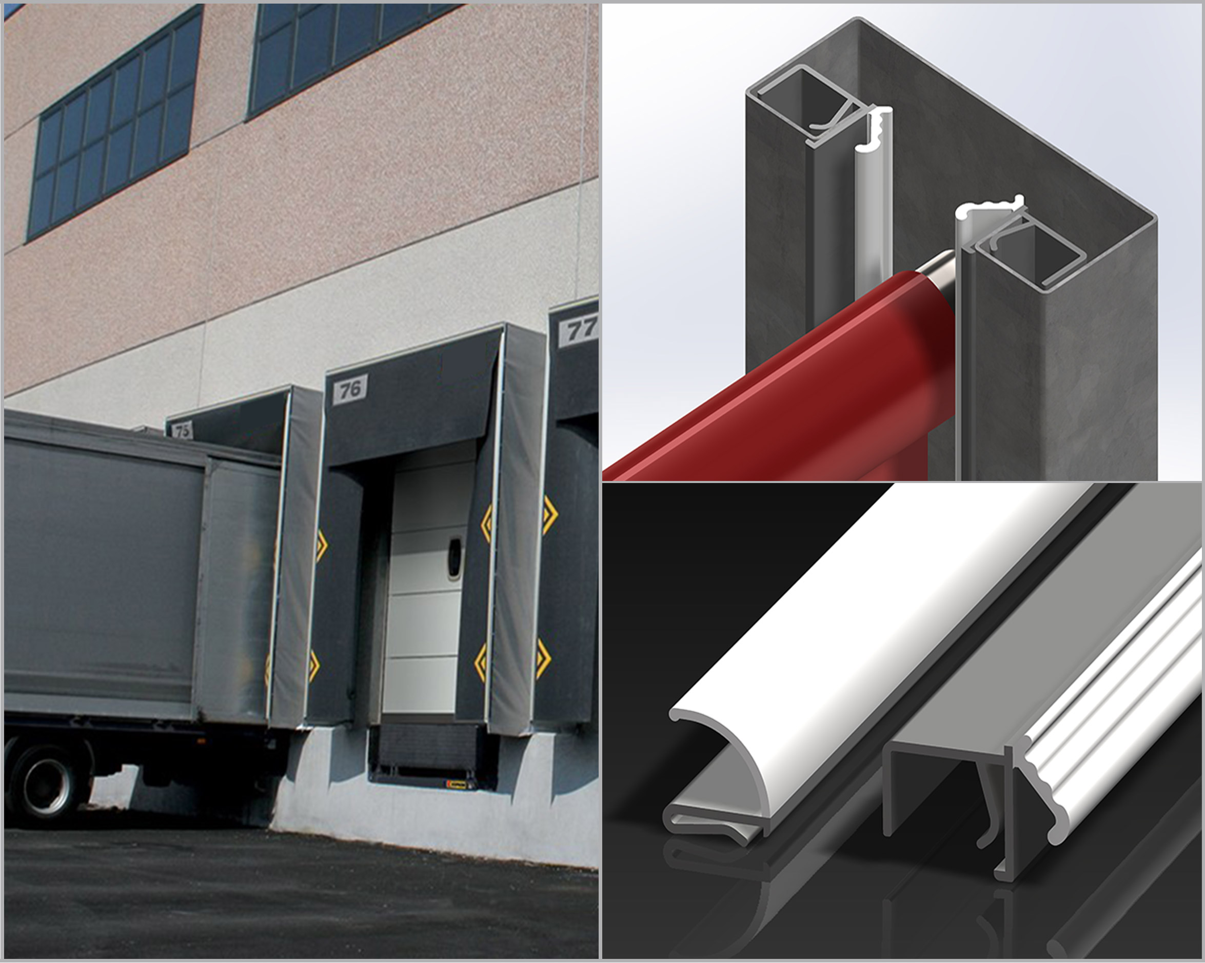 Trimmings for industrial main doors