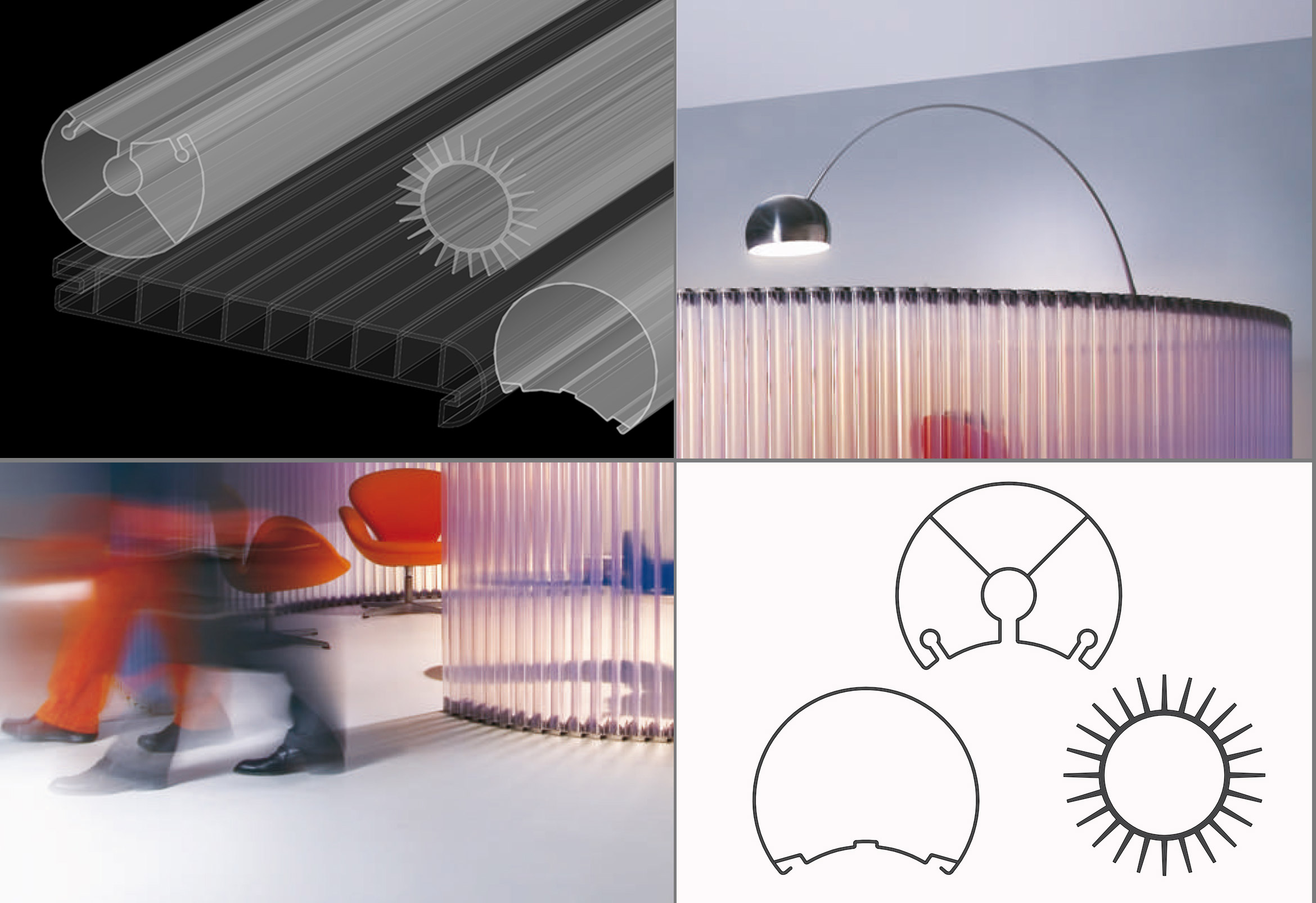 Profiles for open space walls