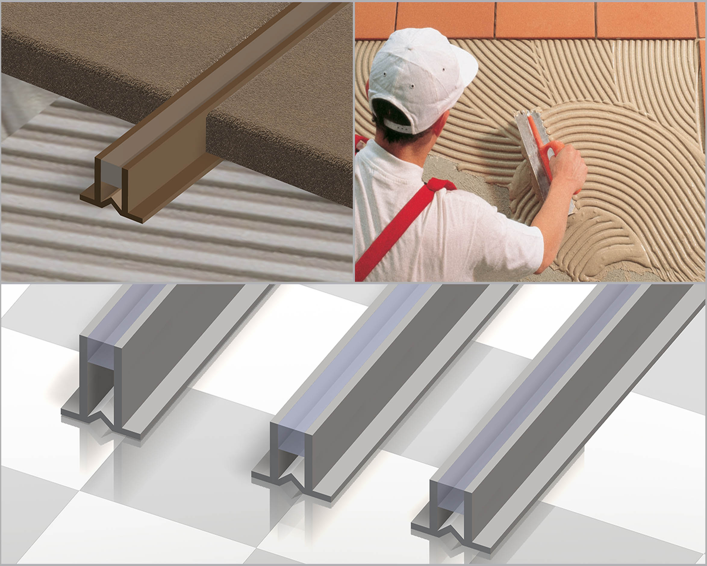 Enlargement joints for tiles – glue installing